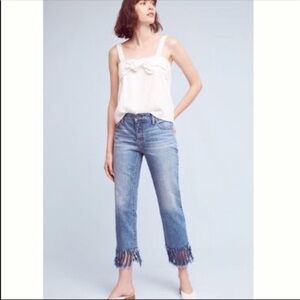 Pilcro and the‎ Letterpress Hyphen Fringe Jean in Blue Size 26